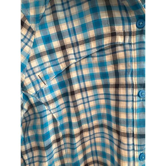 Columbia Omni-Shade Sun Protection Long Sleeve Plaid Blue Women's Size Large - Picture 4 of 11